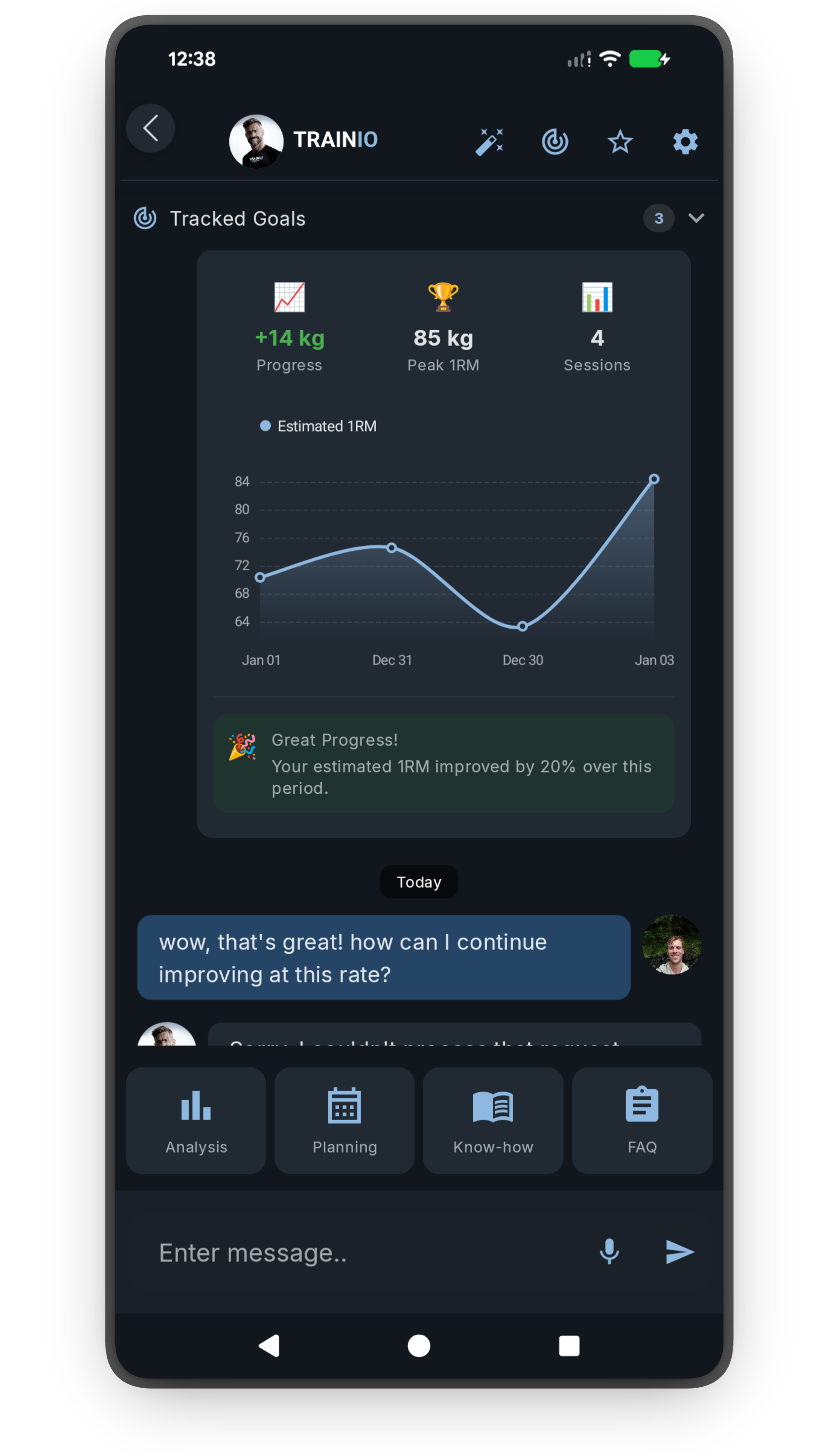 AI Coach chat conversation